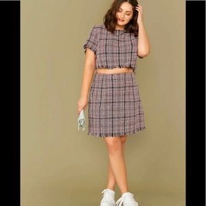 SHEIN tweed matching set size 1XL